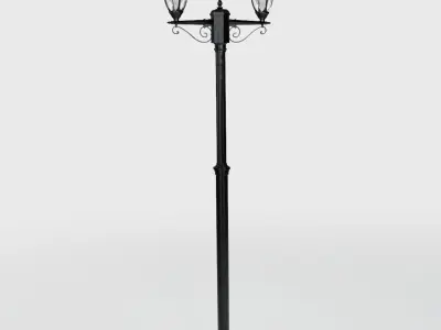 Vintage Street Lamp Collection Low-poly 3D model