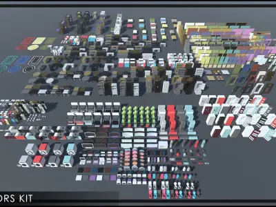 SimpleBox Interiors for indie game developers Low-poly 3D model