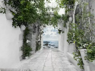 Mediterranean Passage Mural Wallpaper Texture Texture