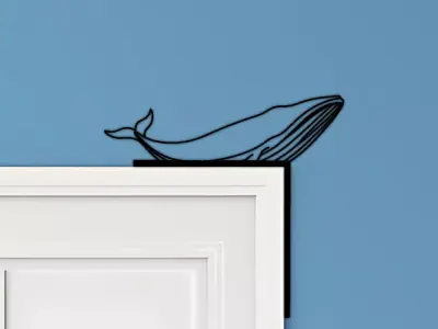 Whale Door Corner Decor 3D print model get