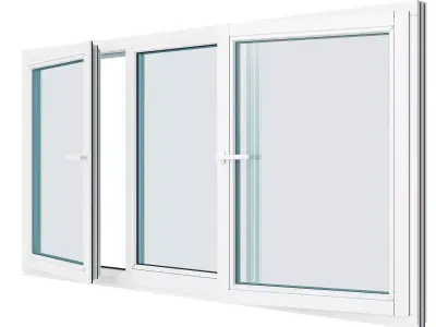 100 AND MORE WINDOWS OPENED FROM THE SIDE AND VENTILATED VIEW 3D model
