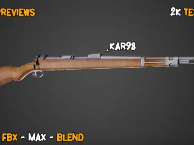 55 Professional Game-Ready Guns and Texture   Vol 01 Low-poly 3D model