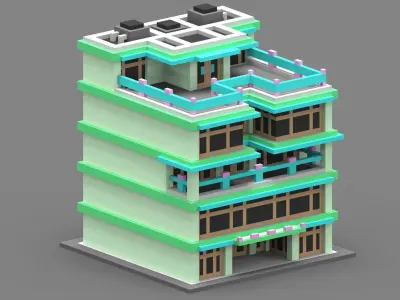 House Voxel - 10 Low-poly 3D model