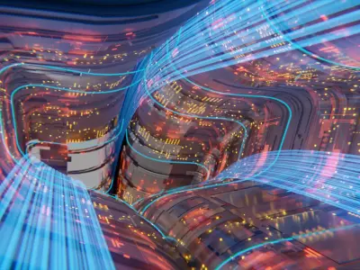 Sci-fi corridor broadcast design 3D model