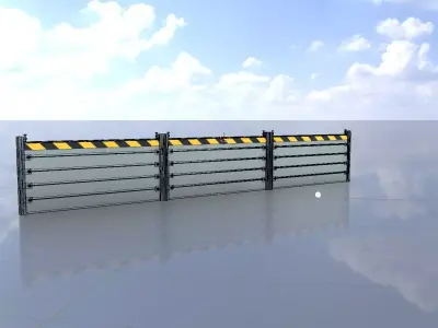 Flood protection made of aluminium that measures 1m x 6m Low-poly 3D model
