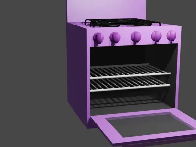 Blender Purple stove 3D model
