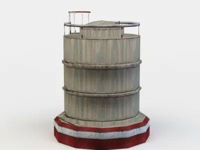 Oil tank Low-poly 3D model