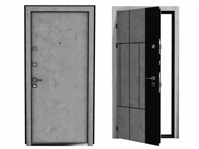 Door in two version Low-poly 3D model