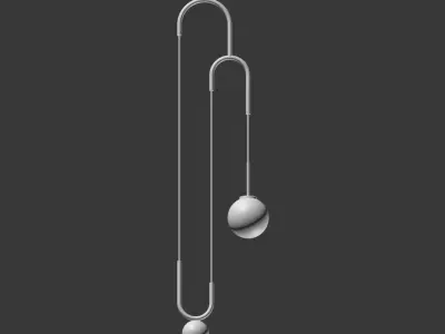 Cradle Brass pulley pendant light 3D model