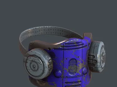 Gas mask helmet 3d model scifi Low-poly  Low-poly 3D model 476