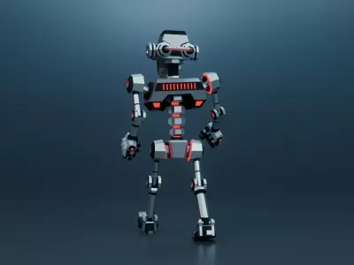 Sci-fi Robot X-26-1 low-poly stylized Low-poly 3D model