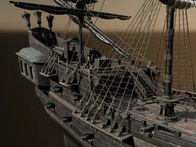  Galleon Black Pearl Pirate Ship 