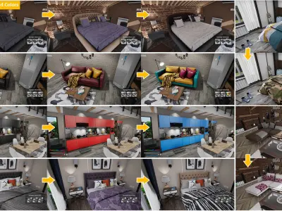 Triplex House Villa - Unreal Engine Project Low-poly 3D model