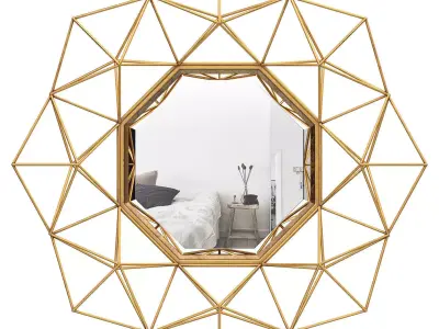 Transitional Metal Frame Accent Wall Mirror WRLO1960 3D model