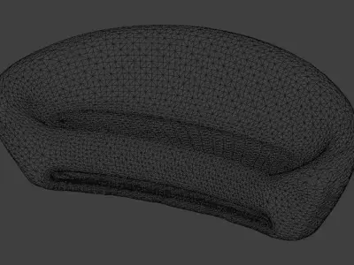 Organic Concrete Lounge Bench Low-poly 3D model