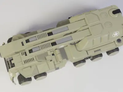 SciFi artillery LowPoly GameReady model Low-poly 3D model