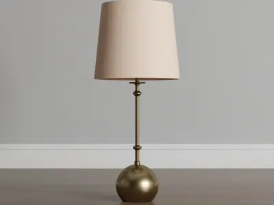 Antique Brass Table badside lamp Low-poly 3D model