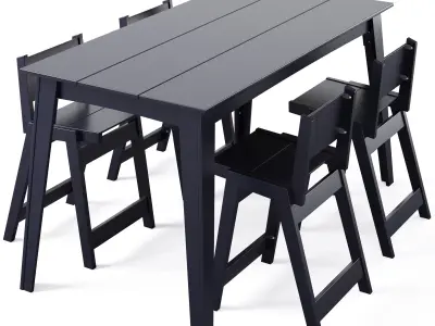 Alfresco Counter Table and Counter Stool by Loll designs 3D model