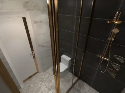 modern bathroom Low-poly 3D model