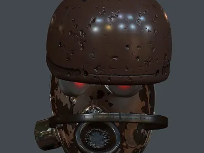 Gas mask helmet 3d model scifi Low-poly Low-poly  Low-poly 3D model