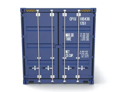 20ft Shipping Container Blue 3D model