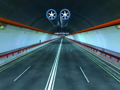 Tunnel Highway Road Low-poly 3D model
