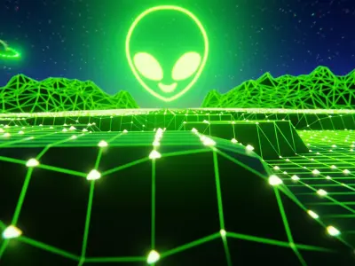 Synthwave Environment Animation Loops 3D model