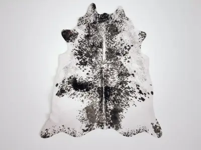 Salt and Papper Cowhide Rug 3D model