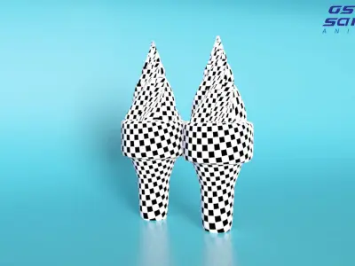 Ice cream cones with flavors  Low-poly 3D model