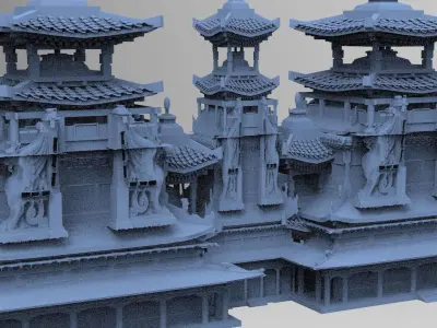 Warlord Tower 3 versions 3D model