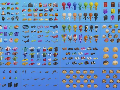 Cute Characters Low-poly 3D model