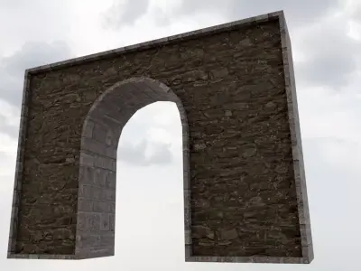 Arched Door Low-poly 3D model