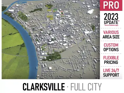 Clarksville  Low-poly 3D model