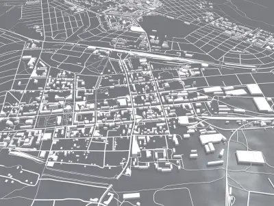 Cityscape Bakhmut Donetsk region of Ukraine 3D model