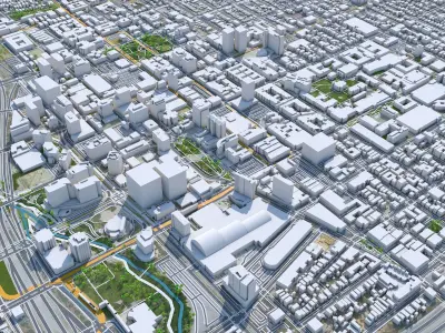 San Jose Downtown California USA Low-poly 3D model
