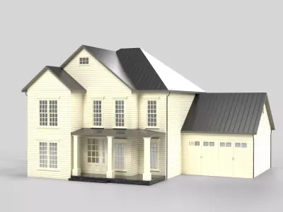 Cottage House Design 16T5 Low-poly 3D model