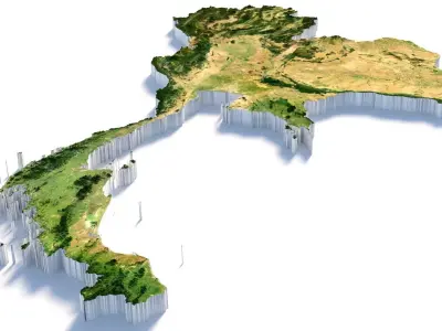 Thailand Terrain Country 3D model