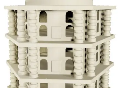 Wooden Architecture Castle 3D model