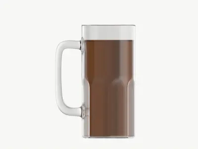 Beer mug with foam 04 3D model