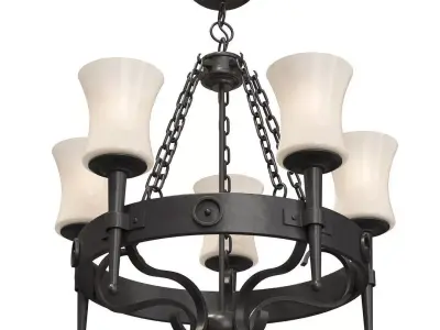 5 Lamp Ceiling Light 3D model