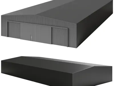 Warehouse Hangar interior exterior 3D model