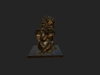 Cherub cupid statue 3D model