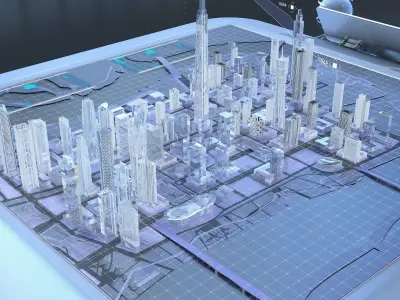 Sci-fi Table Interactive Holographic Table 3D model