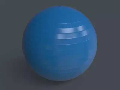 PBR Yoga Ball - Blue Light Low-poly 3D model