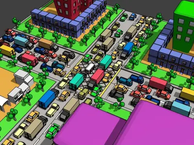 TRAFFIC LIGHT Low-poly 3D model