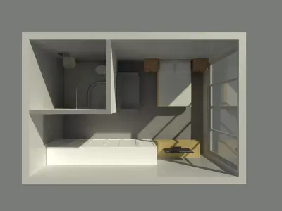 Simple room by REVIT 25R01 3D model
