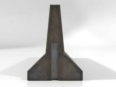 Old Barrier Concrete 3D model