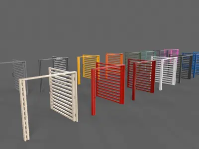 PBR Metal Gate B4 Low-poly 3D model