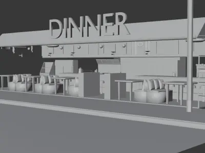 American dinner Free low-poly 3D model