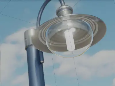 Street Light -7- Blue Version -1 Lamp- Low-poly 3D model